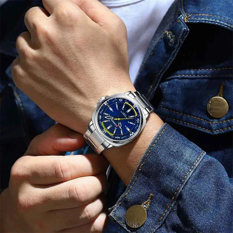 Premium Men's Quartz Watch - Business Stainless Steel Strap