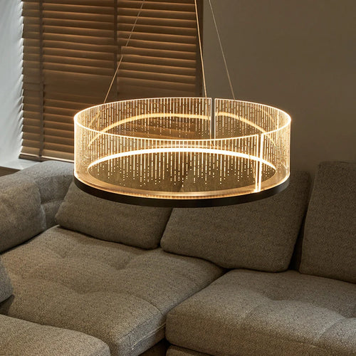 Elegant Modern LED Ring Chandelier - Dimmable Luxury Lighting