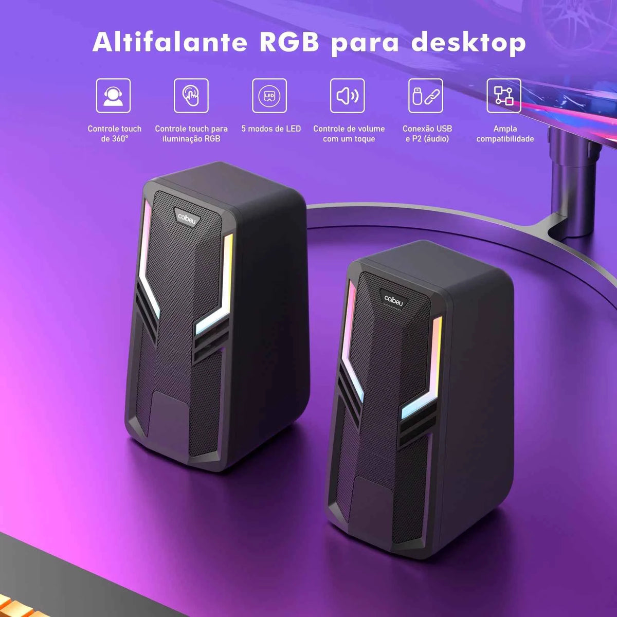 Premium RGB PC Soundbar - Immersive Desktop Audio & Lighting