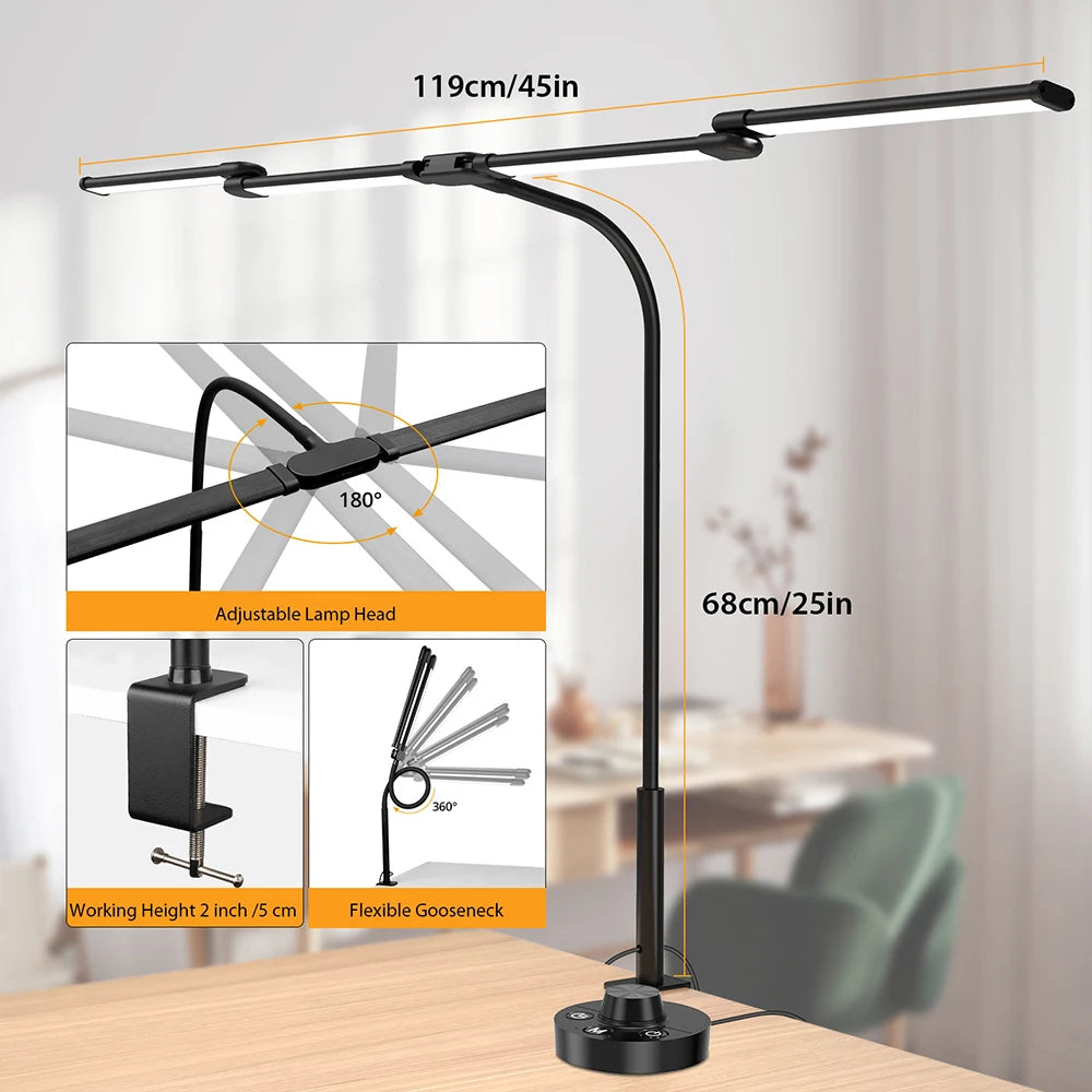 Professional Architect Desk Lamp - 24W Ultra Bright Auto Dimming