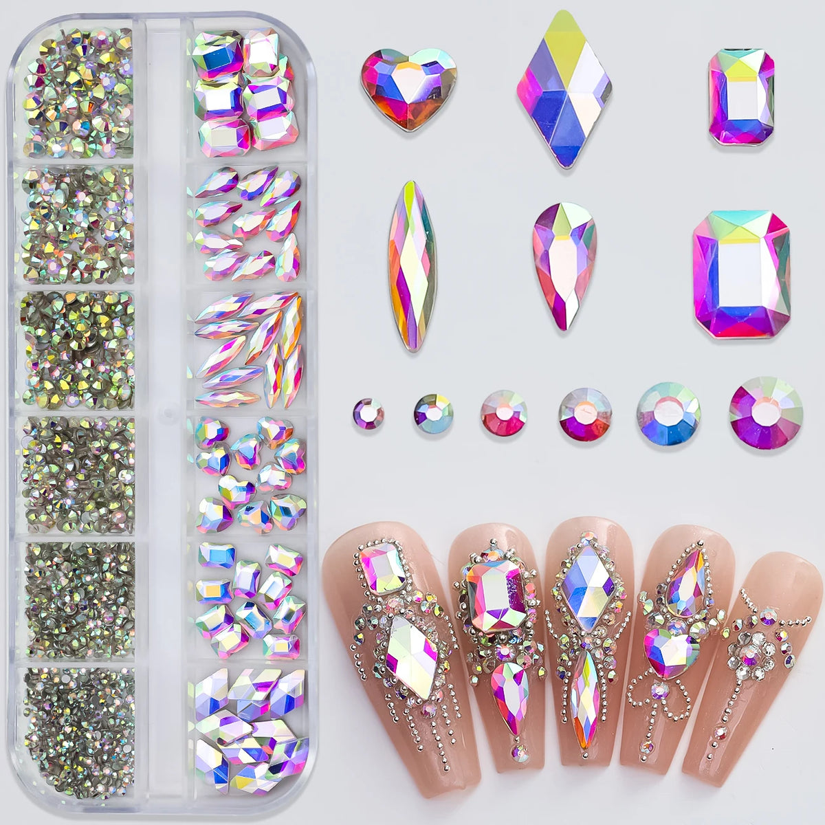 Luxury Pink Nail Rhinestones - Crystal Glitter Charms & Gems