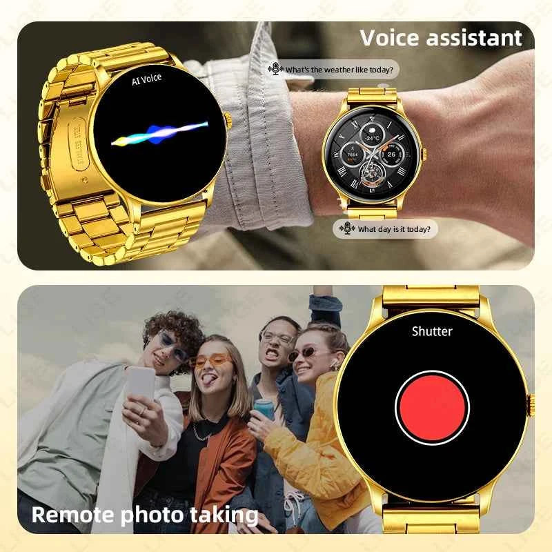 Luxury Steel Smart Watch - Bluetooth Call & Fitness Tracker