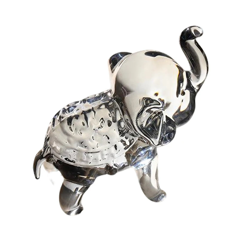 Luxury Crystal Elephant Statue - Modern Glass Decor