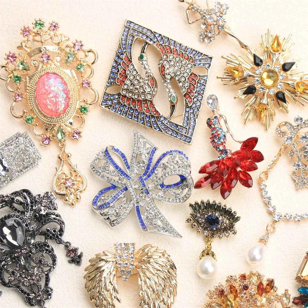 Premium Crystal Bow Brooch - Exquisite Sparkling Accessory