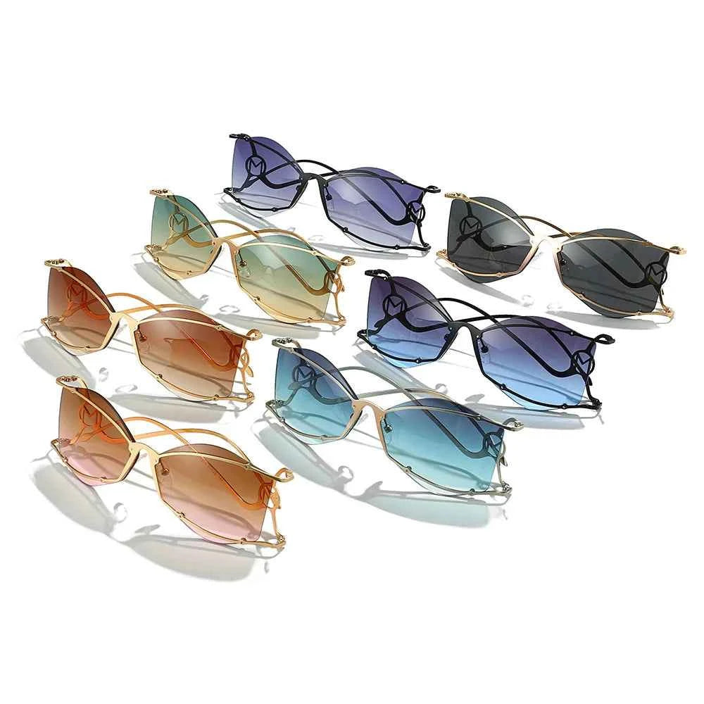 Premium Irregular Sunglasses Women - Trendy Bend Leg Sun Shades