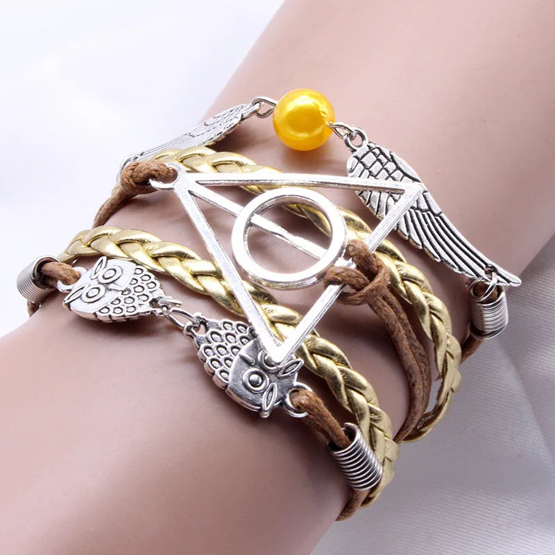 Retro Golden Snitch Deathly Hallows Bracelet - Magic Academy Jewelry
