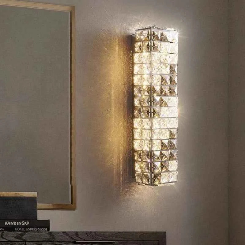 Elegant Crystal Wall Lamp - Dimmable Eye Care Lighting