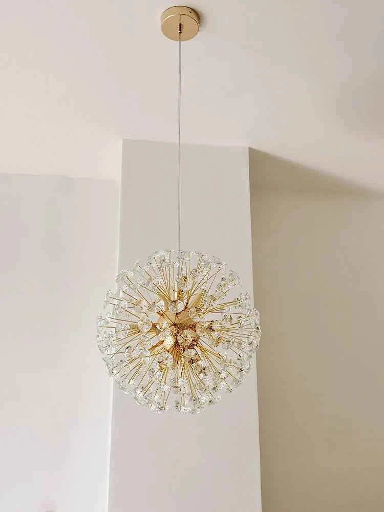 Luxury Dandelion Crystal Chandelier - Modern French Gold Spark Ball Lamp