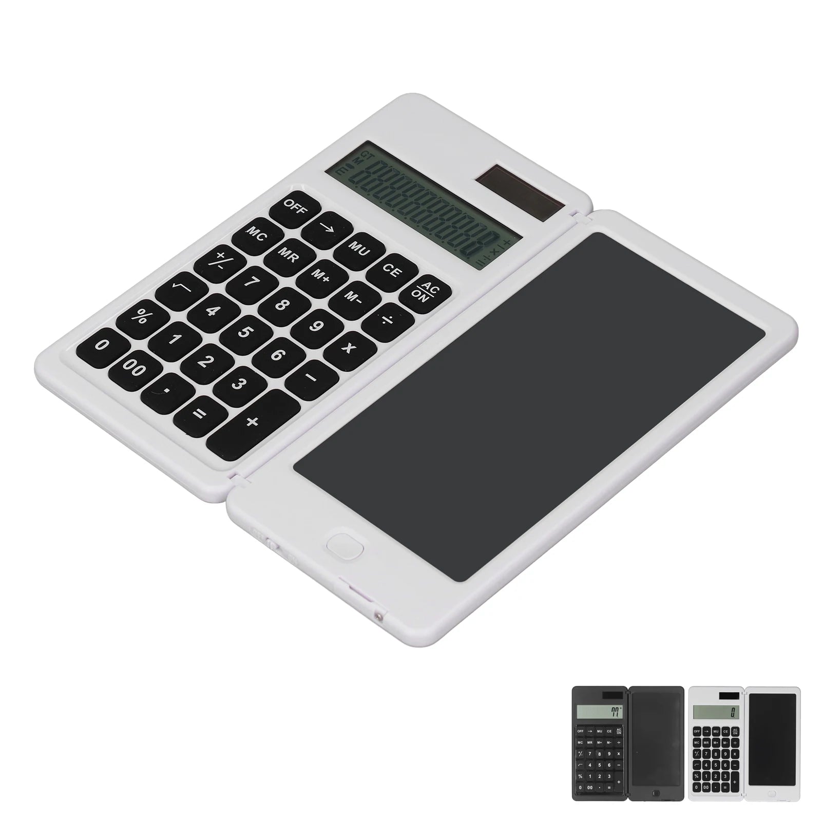 Premium Solar Desktop Calculator with Writing Tablet