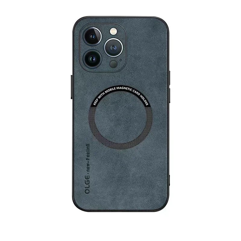 Luxury Leather Magnetic Phone Case - Shockproof & MagSafe Compatible