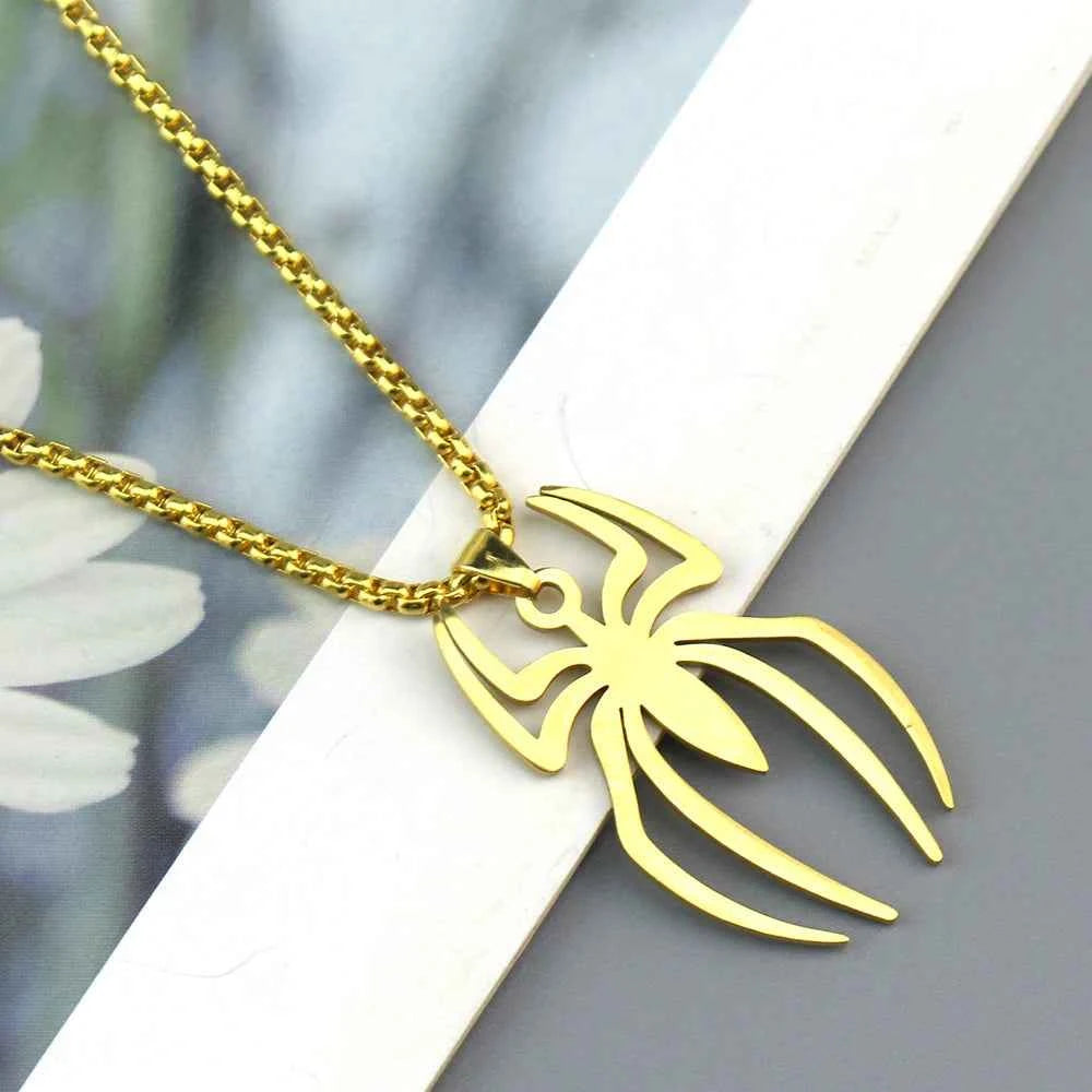 Vintage Spider Pendant Necklace - Gothic Punk Chain