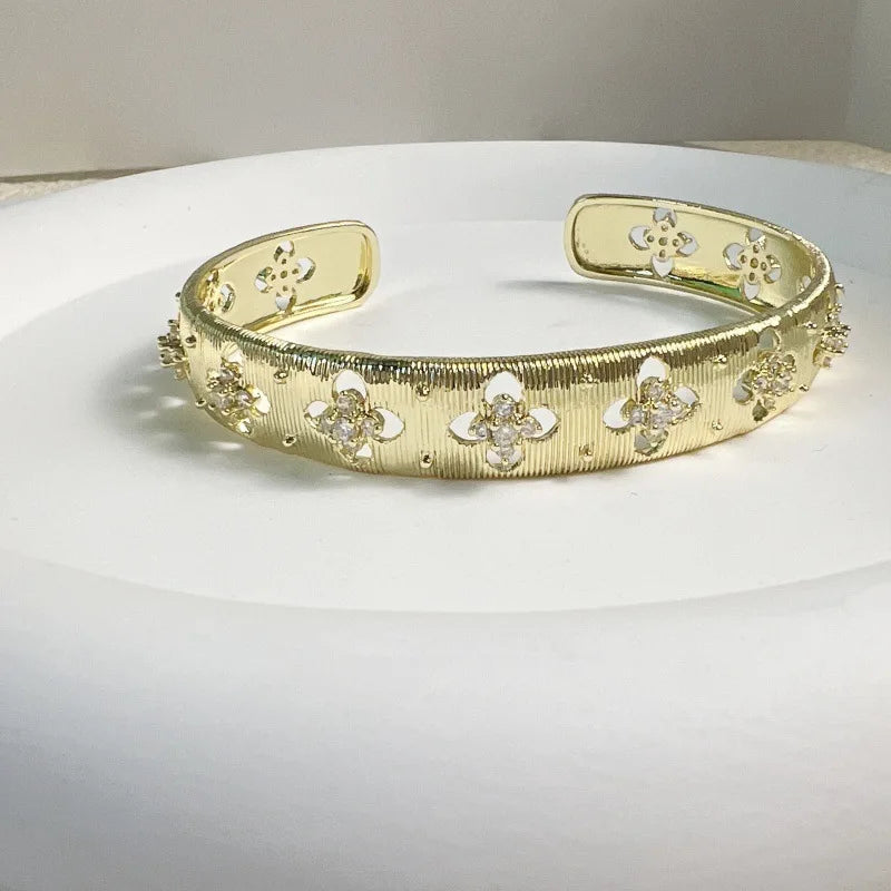 Elegant Diamond Brushed Bracelet - Women's Fashion Jewelry