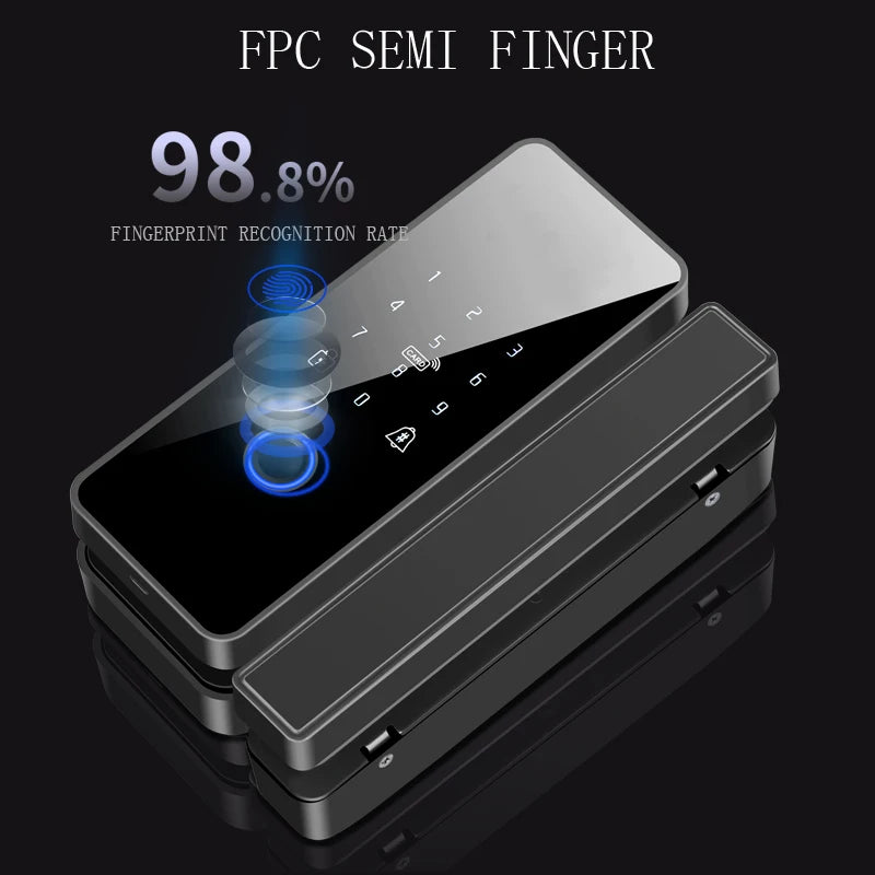 Smart Glass Door Lock - Biometric Fingerprint & Bluetooth Control