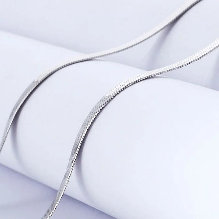 Elegant Blade Chain Necklace - Luxury 4MM Silver Jewelry