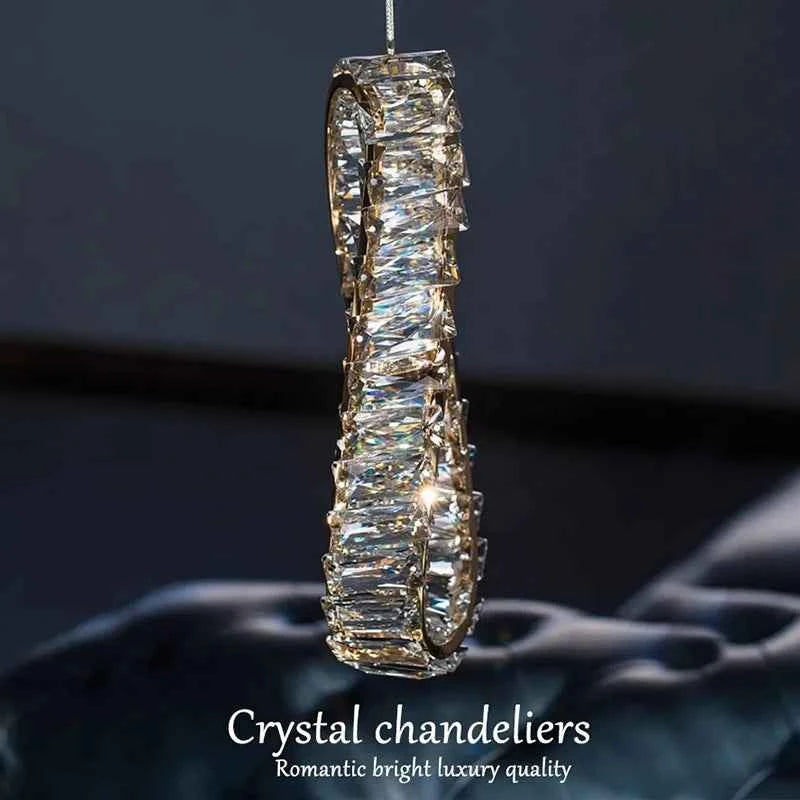 Luxury LED Crystal Pendant Light - Modern Ceiling Chandelier