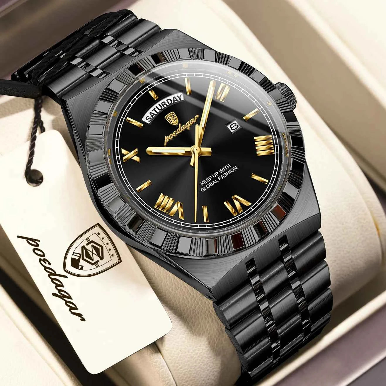 Luxury Men's Quartz Watch - Water Resistant & Luminous