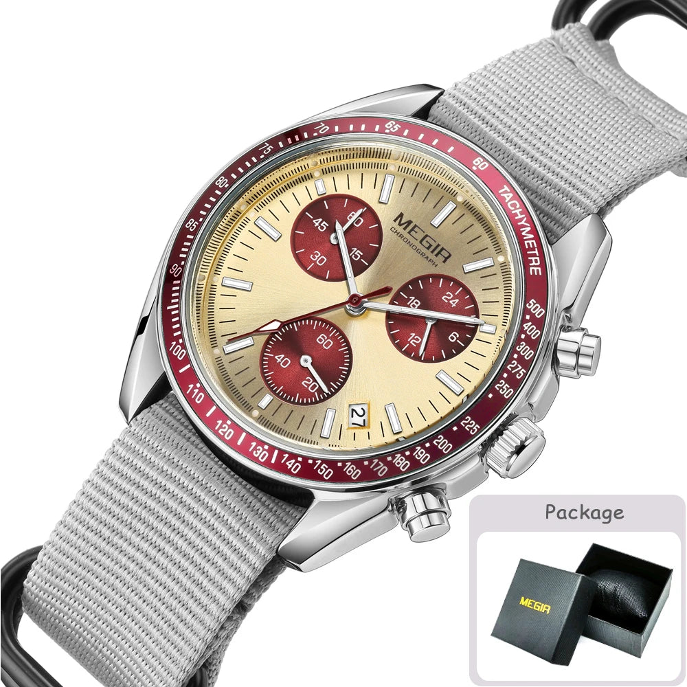 Luxury Men's Sports Quartz Wristwatch - Waterproof Chronograph