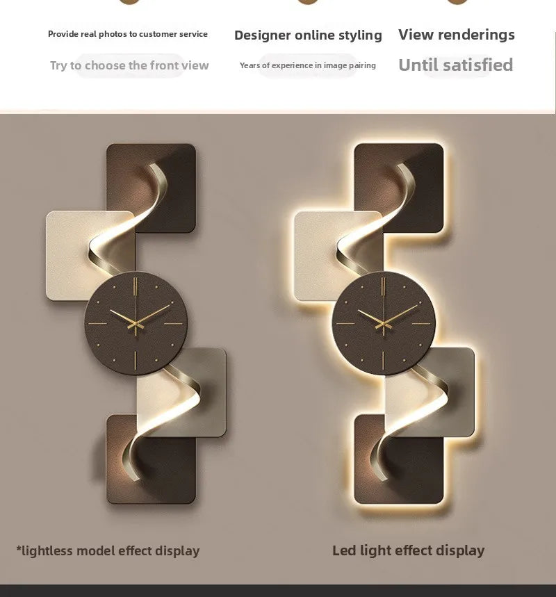 Elegant Modern LED Wall Clock - Frameless Carbon Crystal