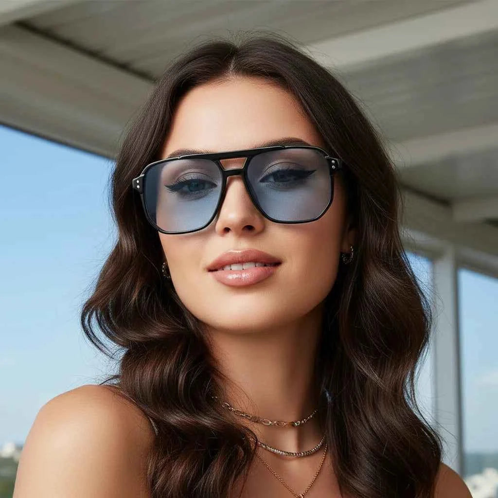 Elegant Double Beam Pilot Women Sunglasses UV400
