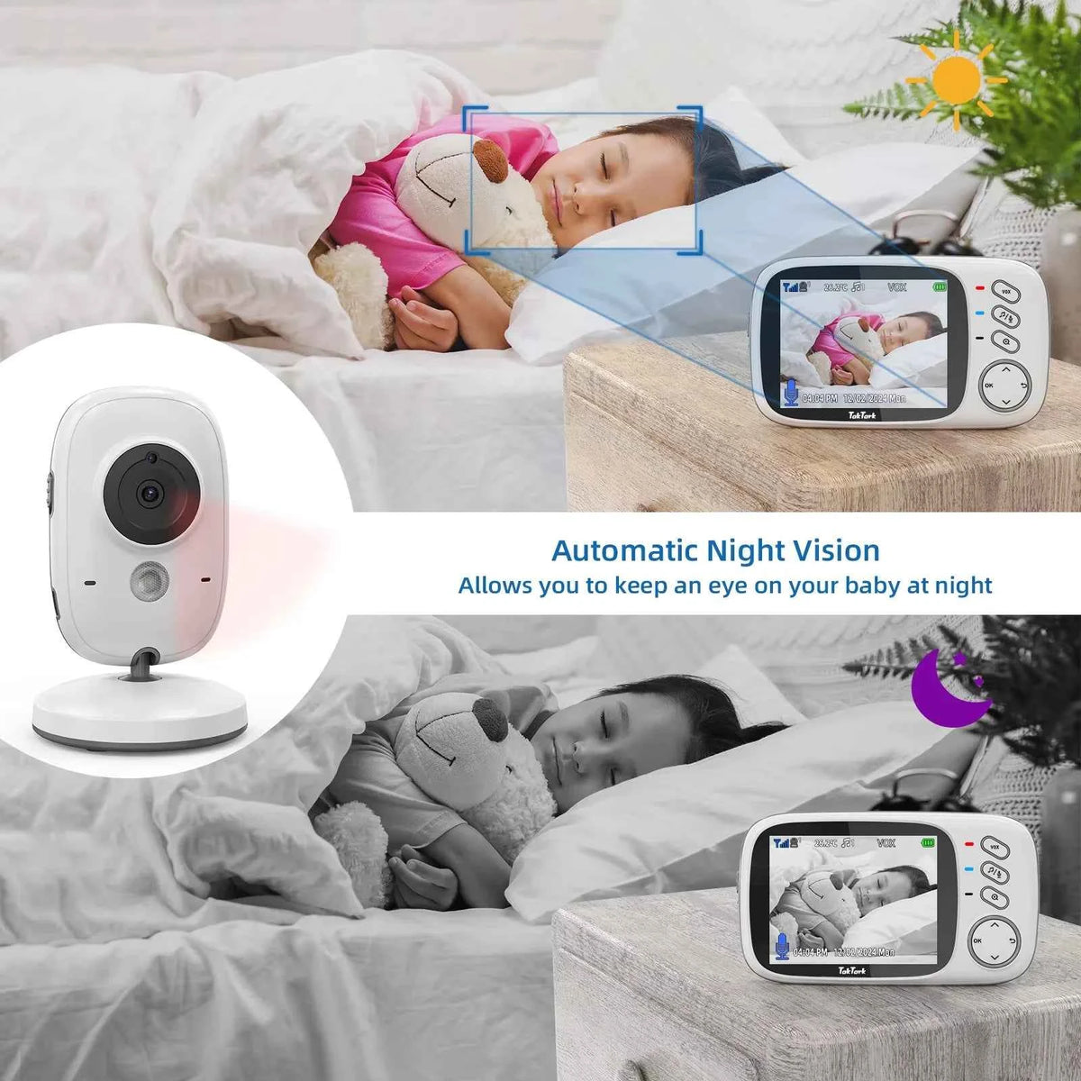 Premium Video Baby Monitor - 3.2 Inch Wireless Night Vision Camera