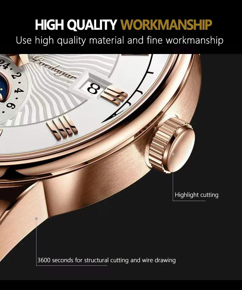 Elegant Men's Quartz Leather Watch - Versatile Business Style