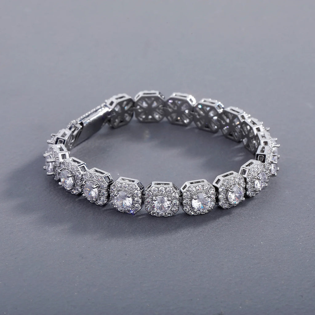 Luxury Men's Crystal Tennis Bracelet - Zirconia Pave