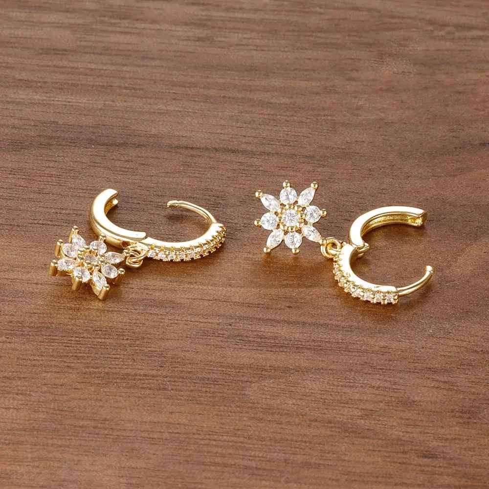 Elegant Star Dangle Earrings - Sparkling Zircon Fashion Jewelry