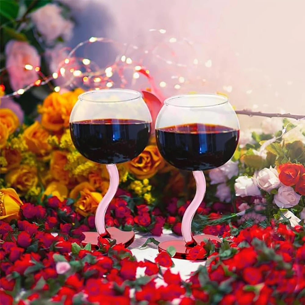 Elegant Wine Glass - High-Footed Red & White Crystal