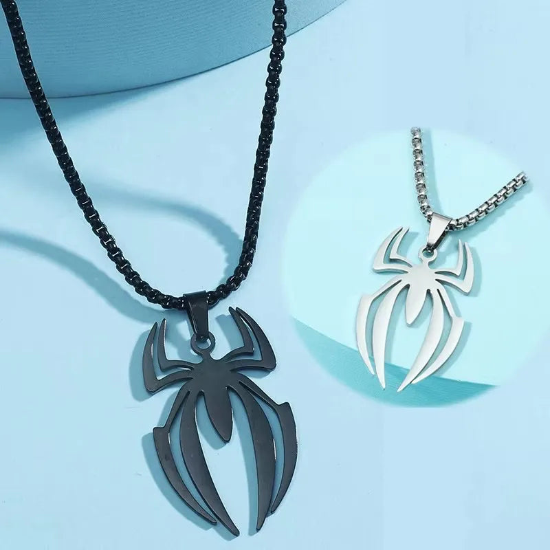 Premium Stainless Steel Spider Pendant Necklace - Gothic Jewelry
