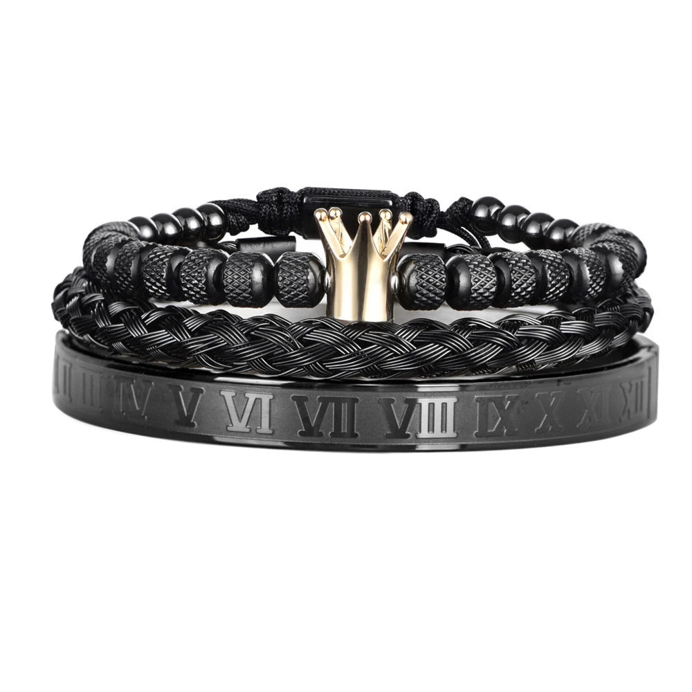 Luxury Men's Royal Crown Bracelet - Adjustable Stainless Steel