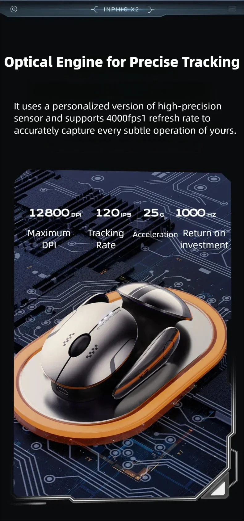 Silent Wireless Gaming Mouse - Rechargeable, Metal Base, Bluetooth 5.0