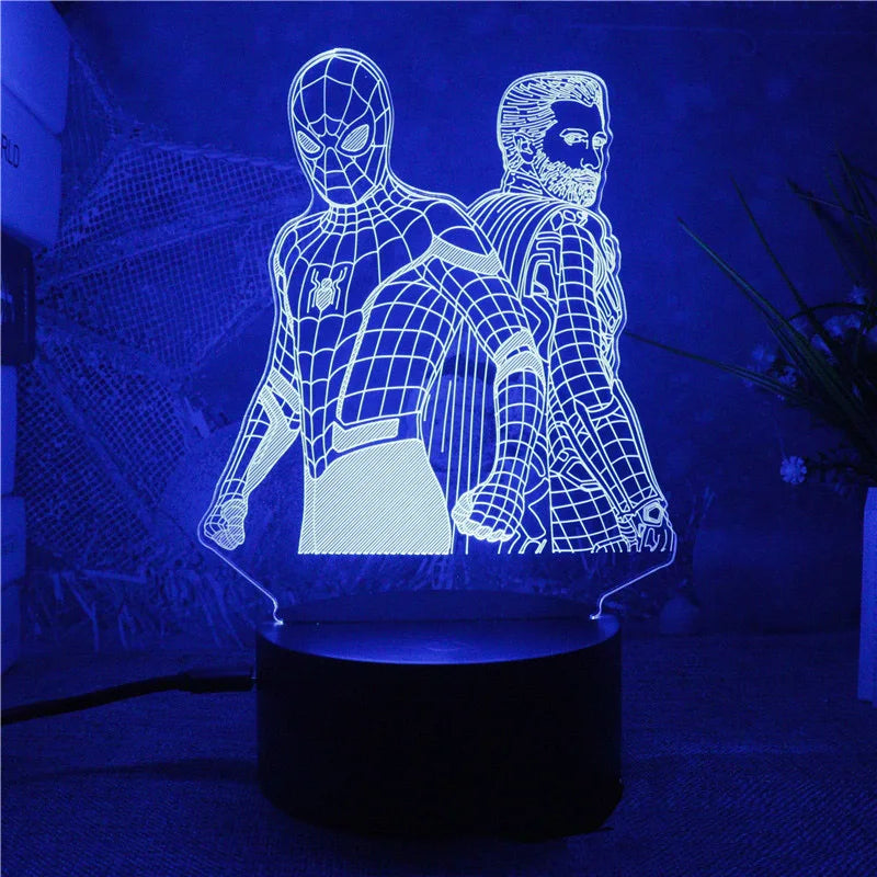 Premium 3D Night Light - Spider-Man 16-Color LED Desk Lamp