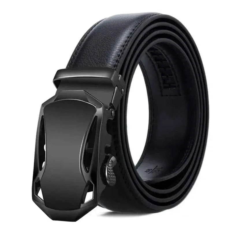 Luxury Men's Leather Belt - Premium Metal Buckle