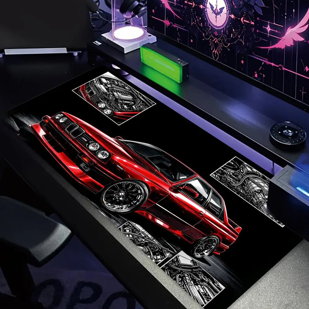 Premium Gaming Mouse Pad - Red Classic Car Desk Mat