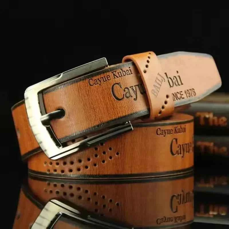 Luxury PU Leather Belt for Men - Metal Pin Buckle