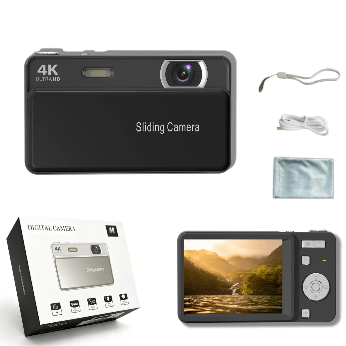 Compact 4K Digital Camera - 64MP HD Vlogging & Photography