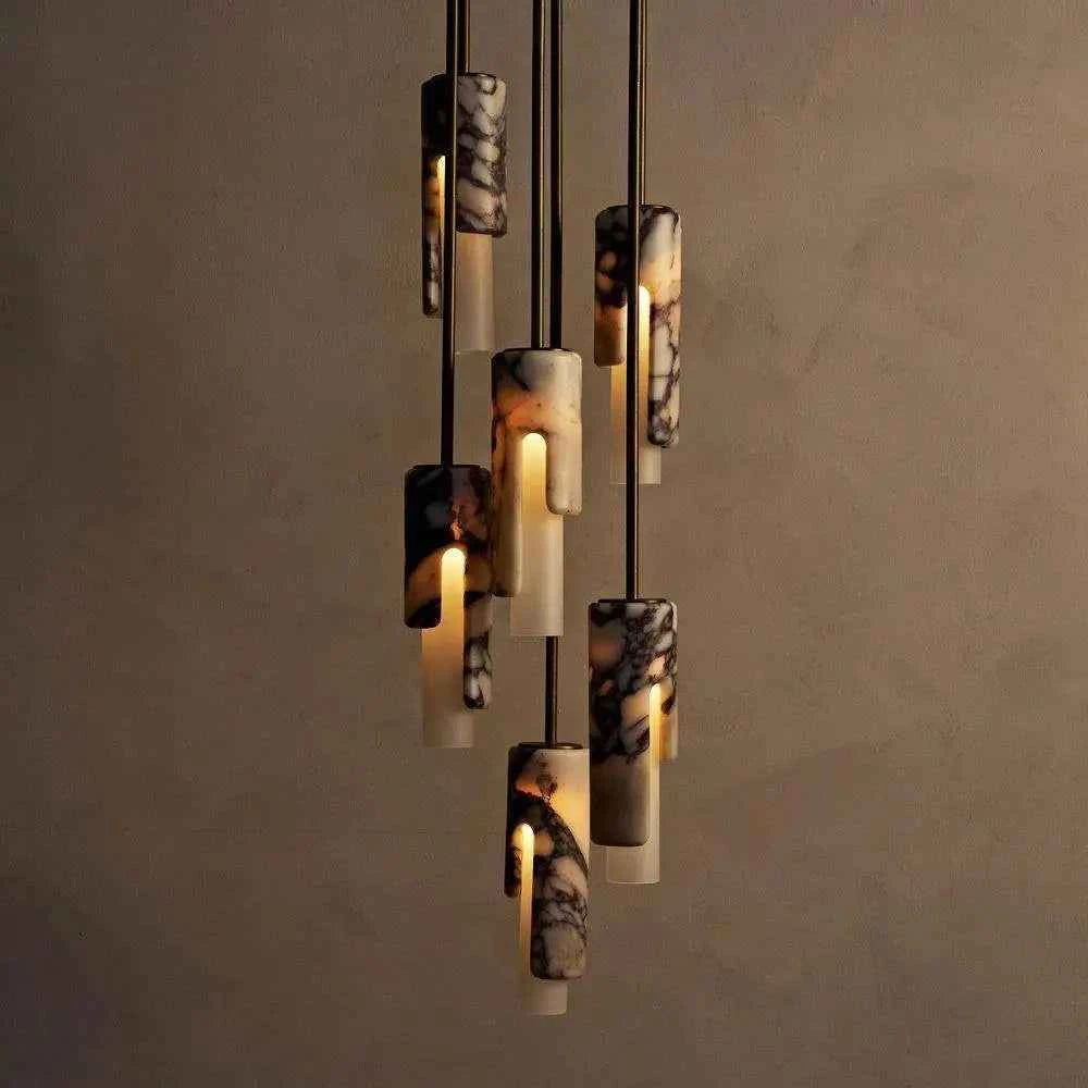 Luxury Natural Stone Pendant Lamp - Wabi-sabi Art Chandelier
