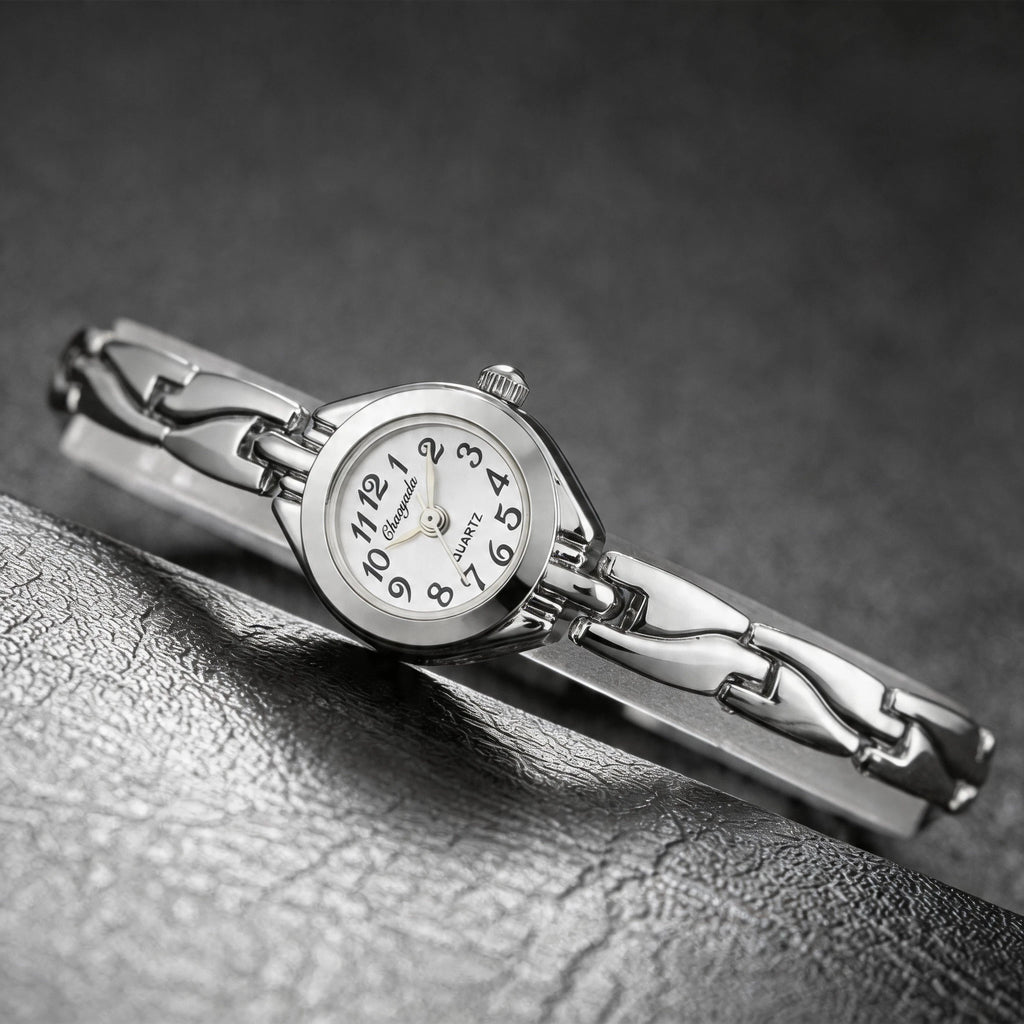 Elegant Gold Plated Ladies Watch - Slim Bracelet Design