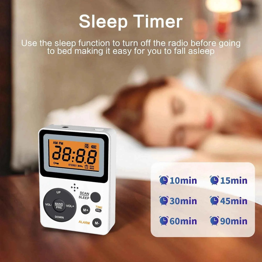 Compact Portable Pocket Radio - AM/FM Stereo & LCD Screen