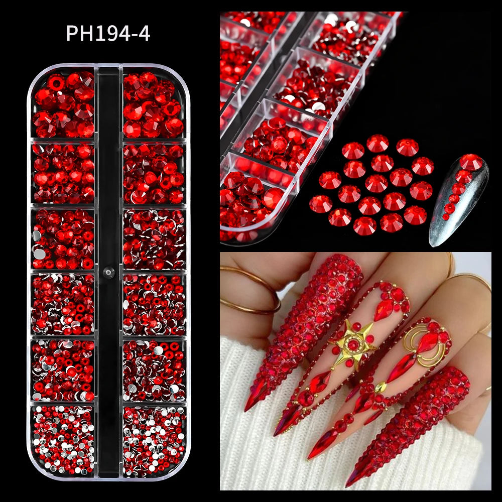 Luxury Pink Nail Rhinestones - Crystal Glitter Charms & Gems