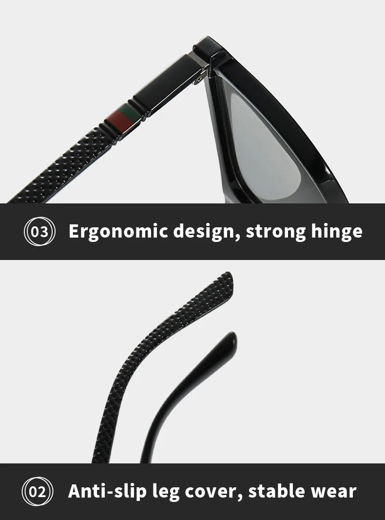 Premium Vintage Square Sunglasses - Photochromic & UV Protected
