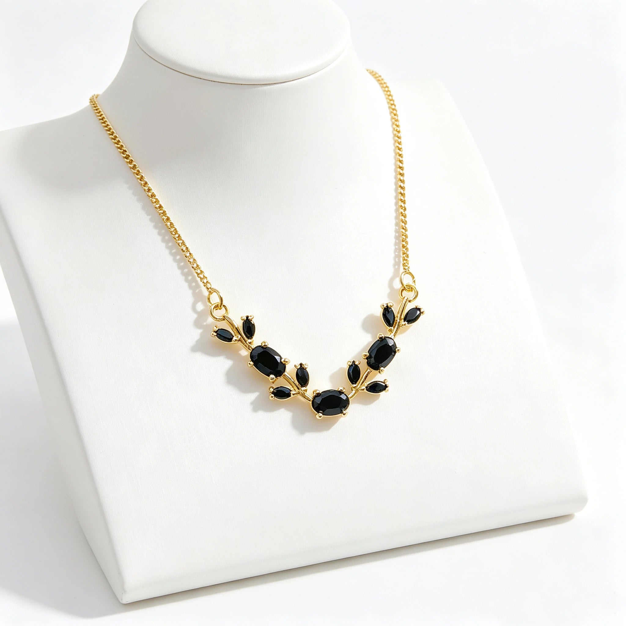 Elegant Crystal Leaf Jewelry Set - Premium Necklace & Bracelet