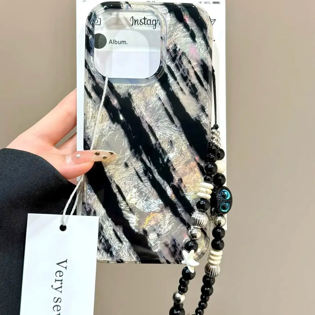 Premium Luxury iPhone Case - Black Twill Matte Minimalist