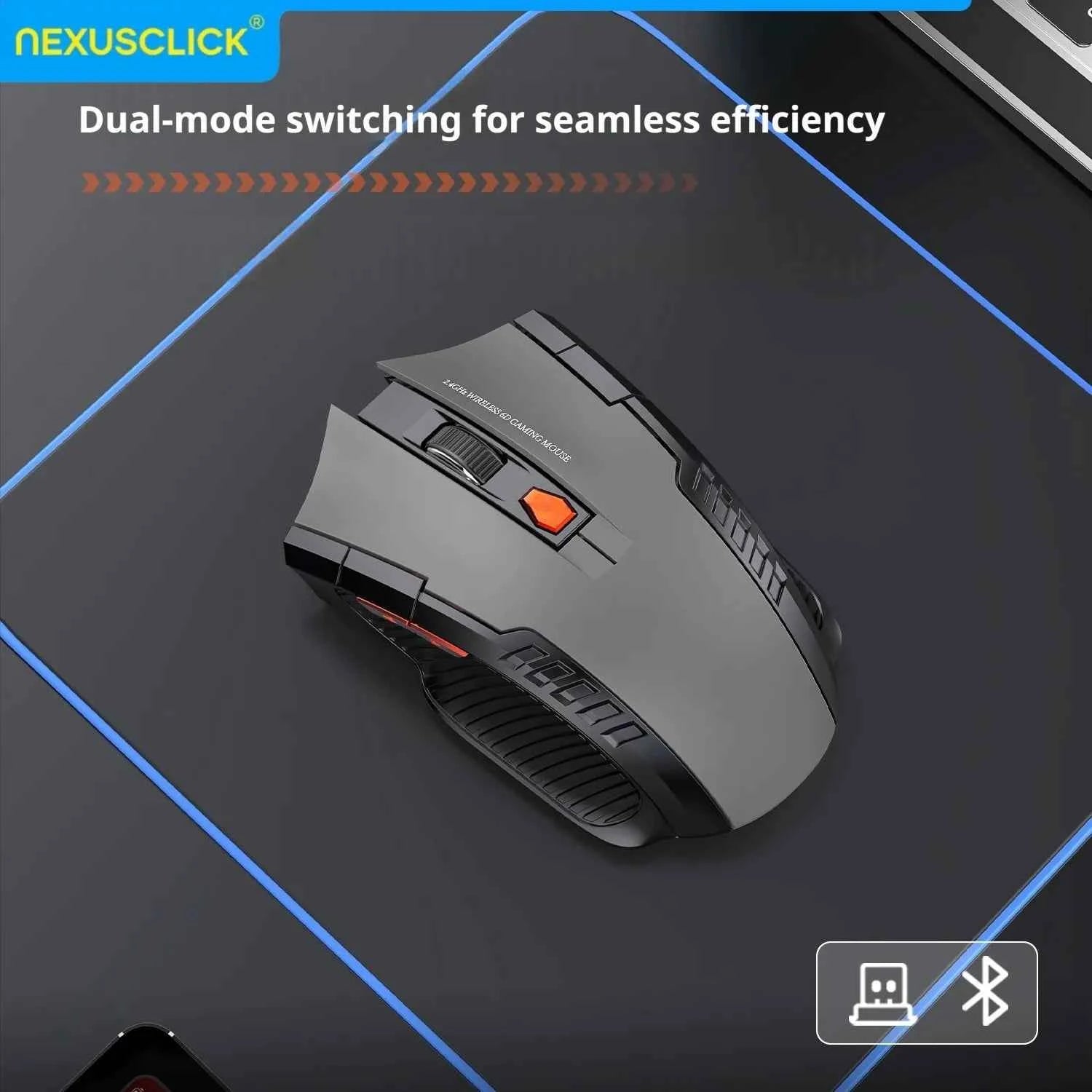 NexusClick Wireless Optoelectronic Mouse,1600DPI 6 Silent clicks New Game&Craft Gift Mice in Stock USB Receiver for Office Gamer