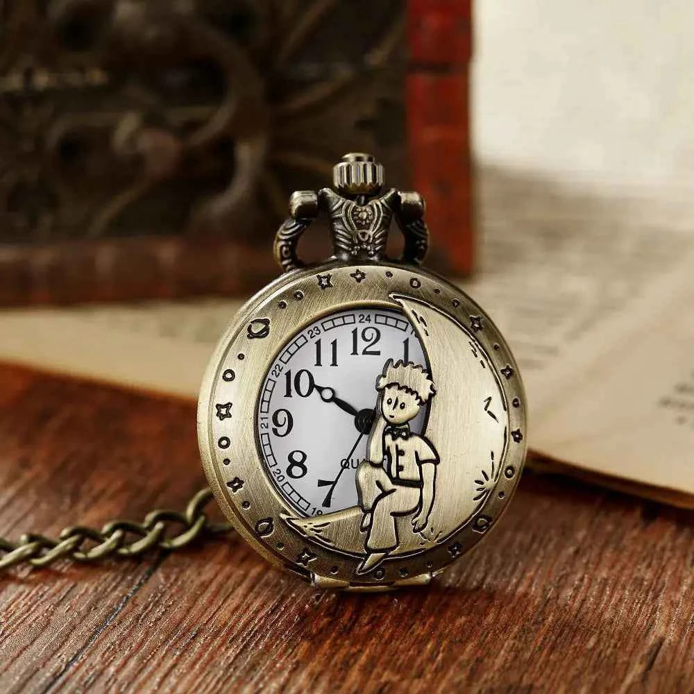 Elegant bronze pocket watch with hollow out constellation design