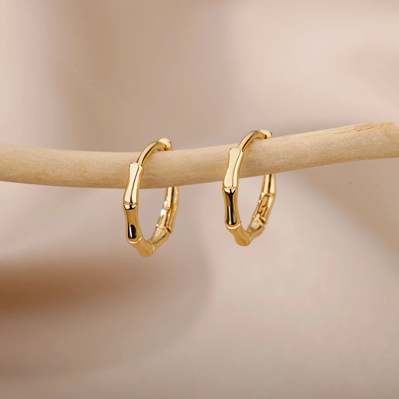 Elegant Star Hoop Earrings - Stainless Steel Y2K Jewelry