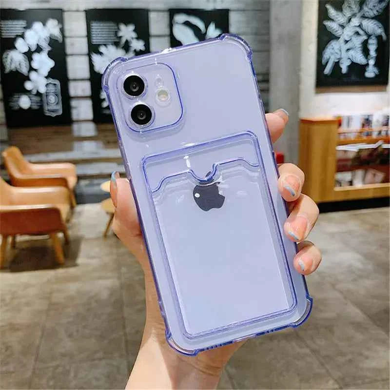 Luxury Clear Card Holder Phone Case - Shockproof TPU Cover