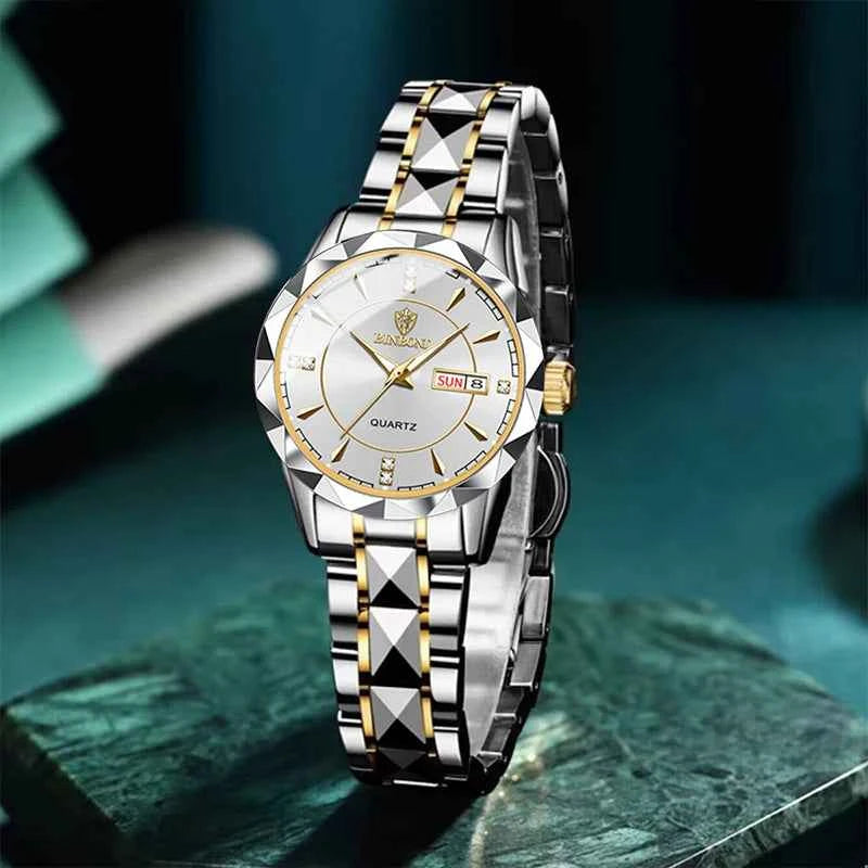 Elegant Women's Quartz Watch - Waterproof Stainless Steel Wristwatch