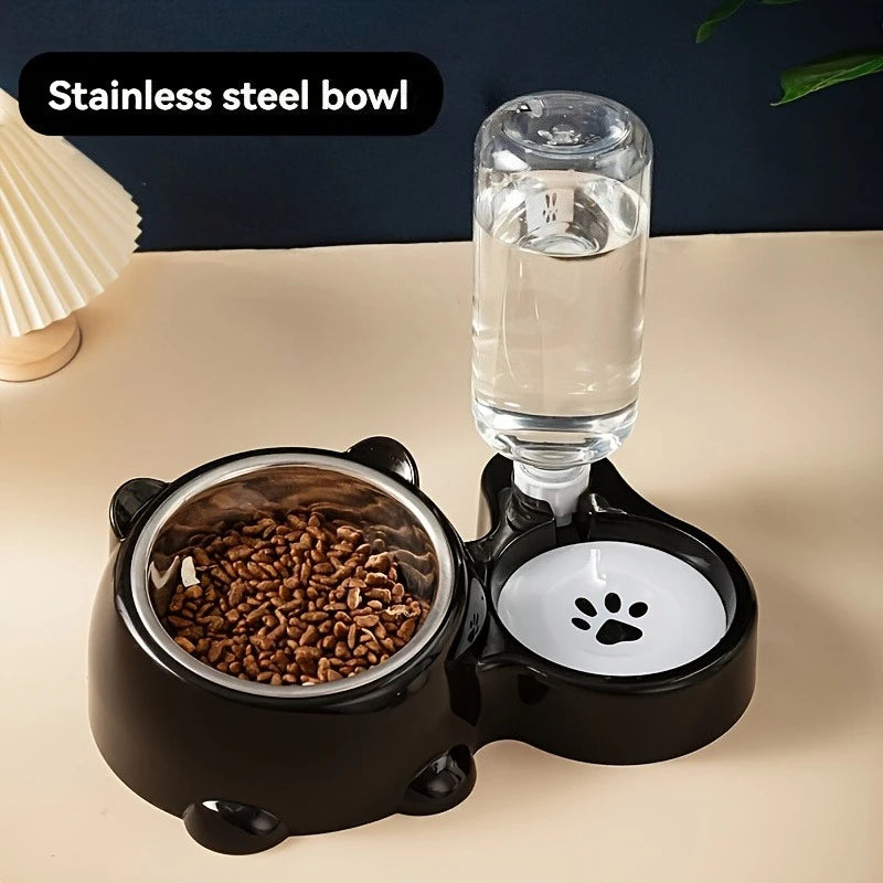 Premium Automatic Pet Feeder - Slanted Gravity Water Dispenser