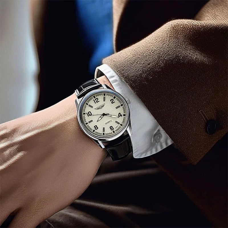 Luxury Leather Men's Watch - Elegant Business Timepiece